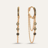 Triple Stone Chain Hoop