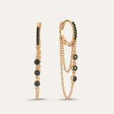 Triple Stone Chain Hoop