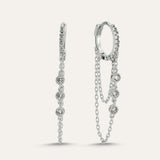 Triple Stone Chain Hoop