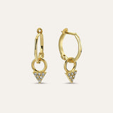 Hanging Triangle Charm Hoop Earring