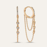 Triple Stone Chain Hoop