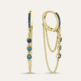 Triple Stone Chain Hoop
