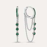 Triple Stone Chain Hoop