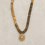 Chunky Two Tone Coin Stone Choker