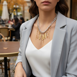 Feather and Tassel Chain Choker