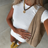 Chunky Two Tone Coin Stone Choker