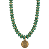 Chunky Vintage Hamsa Coin Stone Choker