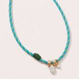 Lab Diamond and Pearl Cord Necklace