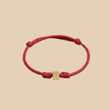 Solid Gold Cube Cord Bracelet