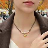 Puffy Heart Cord Choker