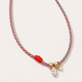 Lab Diamond and Pearl Cord Necklace