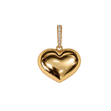 Solid Gold Puffy Heart and Pearl