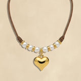 Puffy Heart Cord Choker