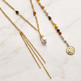 Coins and Fringes Pearl Necklace