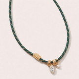 Lab Diamond and Pearl Cord Necklace