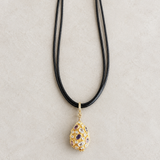 Multicolor Stone Nugget Cord Necklace