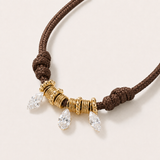 Multi Diamond and Cord Necklace