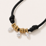Multi Diamond and Cord Necklace