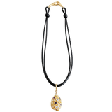 Multicolor Stone Nugget Cord Necklace