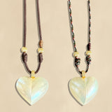 Mother of Pearl Puffy Heart Cord Choker