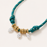 Multi Diamond and Cord Necklace