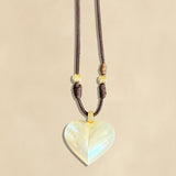 Mother of Pearl Puffy Heart Cord Choker