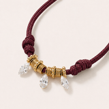 Multi Diamond and Cord Necklace