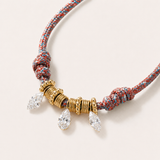 Multi Diamond and Cord Necklace