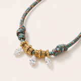 Multi Diamond and Cord Necklace