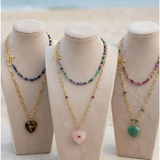 Stone Hearts Pendant Necklace