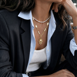 Vintage Hamsa and Pearl Necklace
