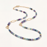 Multicolor 2 loop Semi Precious Necklace