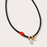 Lab Diamond and Pearl Cord Necklace