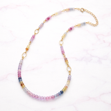 Multicolor 2 loop Semi Precious Necklace