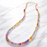 Multicolor 2 loop Semi Precious Necklace