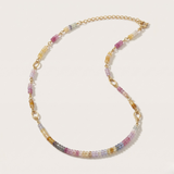 Multicolor 2 loop Semi Precious Necklace