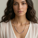 Multicolor 2 loop Semi Precious Necklace