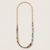 Blue Pink Mixed Stone Necklace