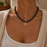 Medium Vintage Coin Stone Choker
