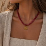 Medium Vintage Coin Stone Choker
