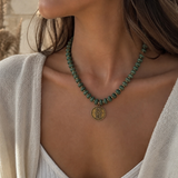 Chunky Vintage Hamsa Coin Stone Choker
