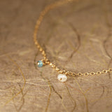Single pearl and stone hanging anklet