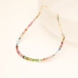 Delicate Multicolour Semi Precious Stone Gold Filled Bracelet