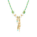 Yellow Green Fish and Pearl Lanyard