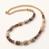 Chunky Ombre Macaroni Stone Necklace