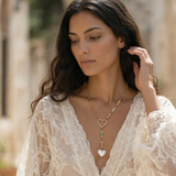 Candy Floss Pearl Heart Lariette Necklace