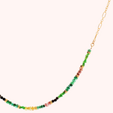 Semi precious half rainbow necklace
