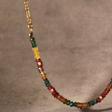 Half Stone Colored Sapphire Necklace