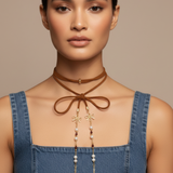 Pearls and Bows Feather Lareitte