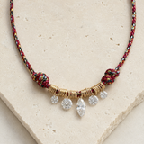 Five Diamond Cord Necklace